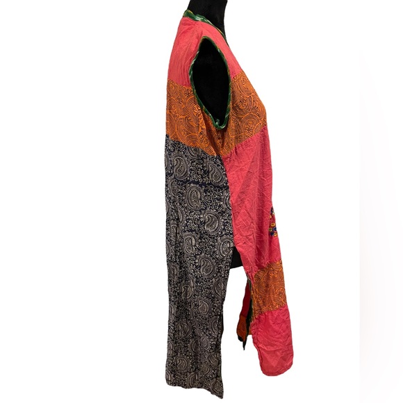 Vintage Patchwork Indie Hippie Earthy Eclectic Embroidered Woodland Tunic Top - Picture 5 of 7